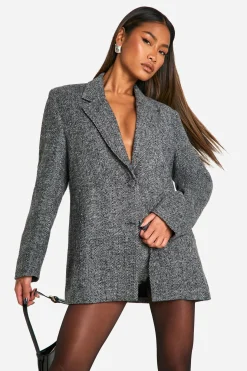Blazer ajusté sur mesure à motif chevron