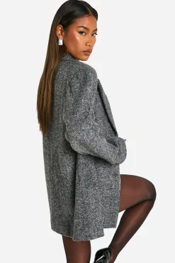 Blazer ajusté sur mesure à motif chevron
