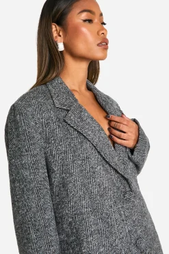 Blazer ajusté sur mesure à motif chevron