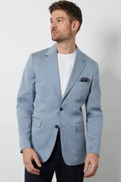 Blazer Ajusté Texturé Bleu