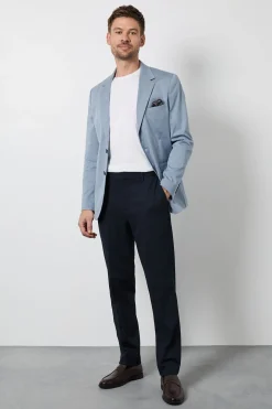 Blazer Ajusté Texturé Bleu