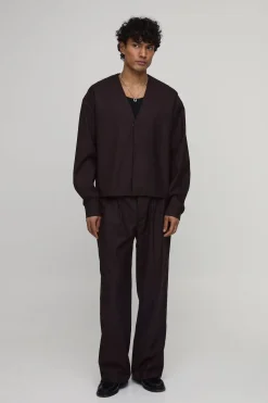 boohooMAN Blazer Ample Col V Sans Col<Homme Ensembles|Tout Afficher