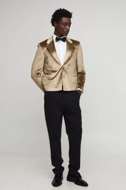 Blazer ample et carré en velours écrasé
