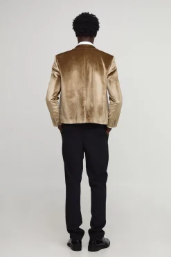 Blazer ample et carré en velours écrasé