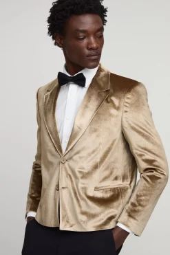 Blazer ample et carré en velours écrasé