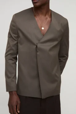boohooMAN Blazer ample sans col à enroulement avant<Homme Costumes Et Tenues Formelles