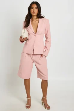 Blazer Aspect Lin Taille Cintrée