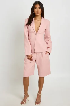 Blazer Aspect Lin Taille Cintrée