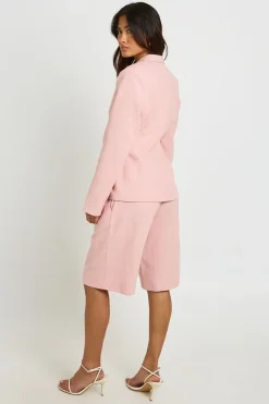 Blazer Aspect Lin Taille Cintrée