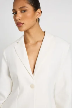 boohoo Blazer Aspect Lin Taille Cintrée<Femme Tailleurs|Blazers