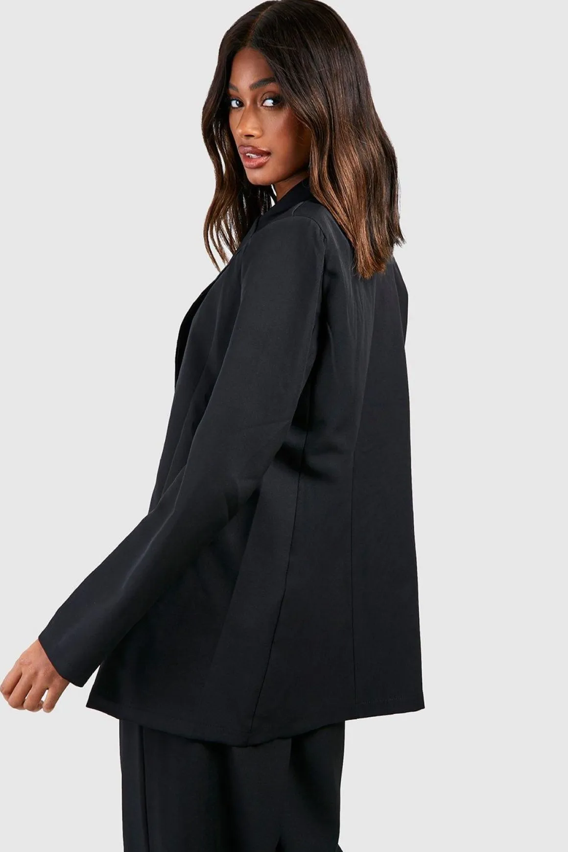 Blazer basique surdimensionné à double boutonnage