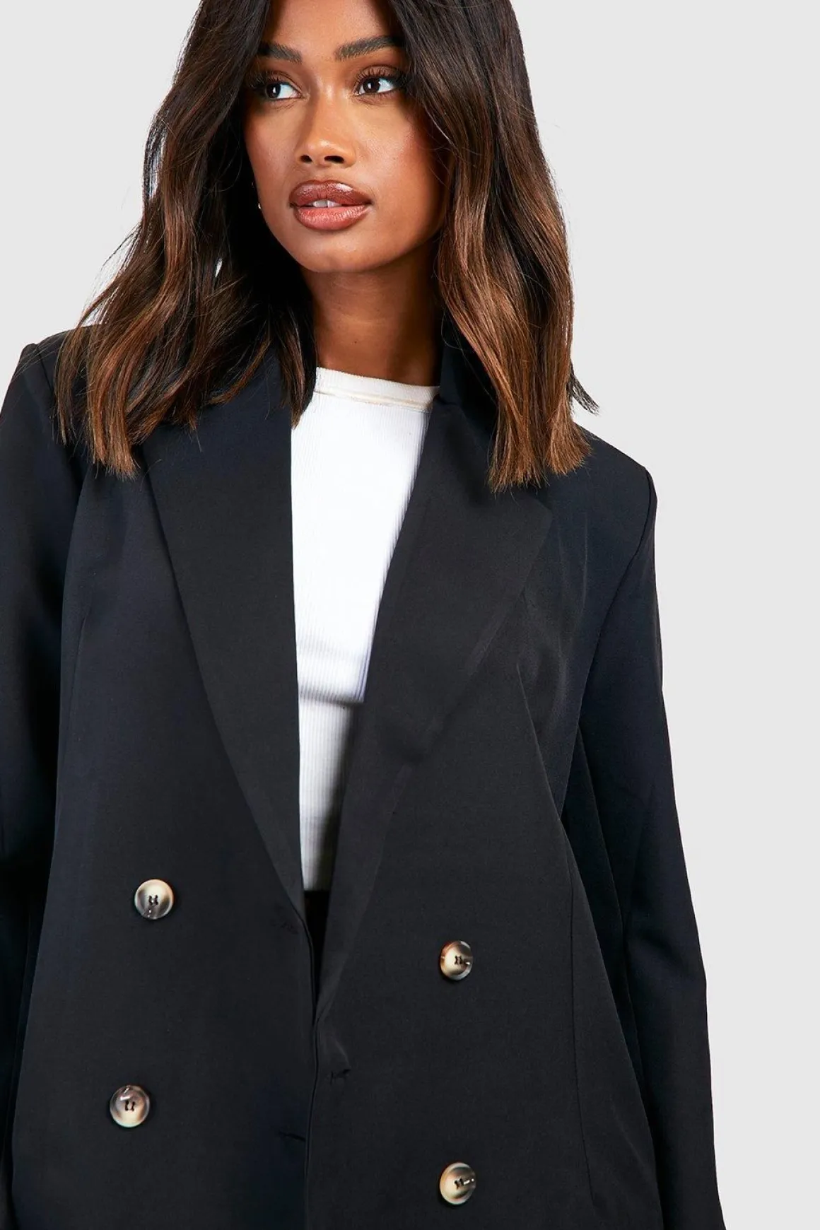 Blazer basique surdimensionné à double boutonnage