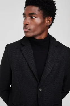 Blazer Bouclé à Simple Boutonnage, Coupe Droite