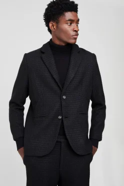 Blazer Bouclé à Simple Boutonnage, Coupe Droite