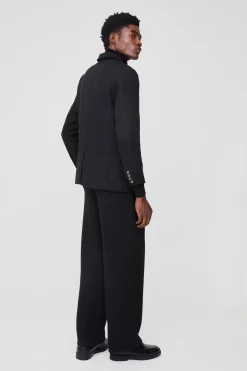 Blazer Bouclé à Simple Boutonnage, Coupe Droite