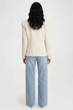 boohoo Blazer Boutonné À Détails De Coutures<Femme Tailleurs|Tons Neutres