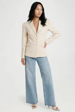 boohoo Blazer Boutonné À Détails De Coutures<Femme Tailleurs|Tons Neutres