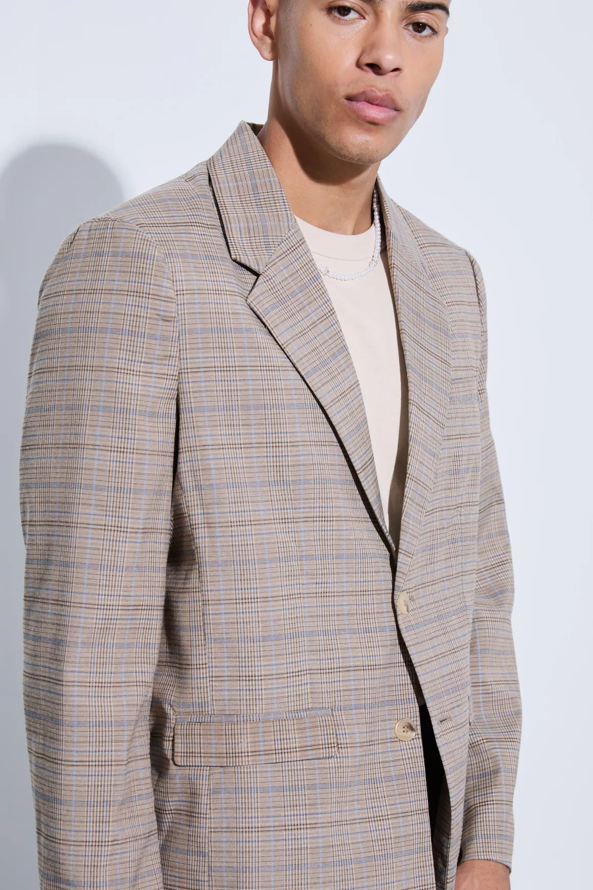 Blazer boxy à carreaux surdimensionné