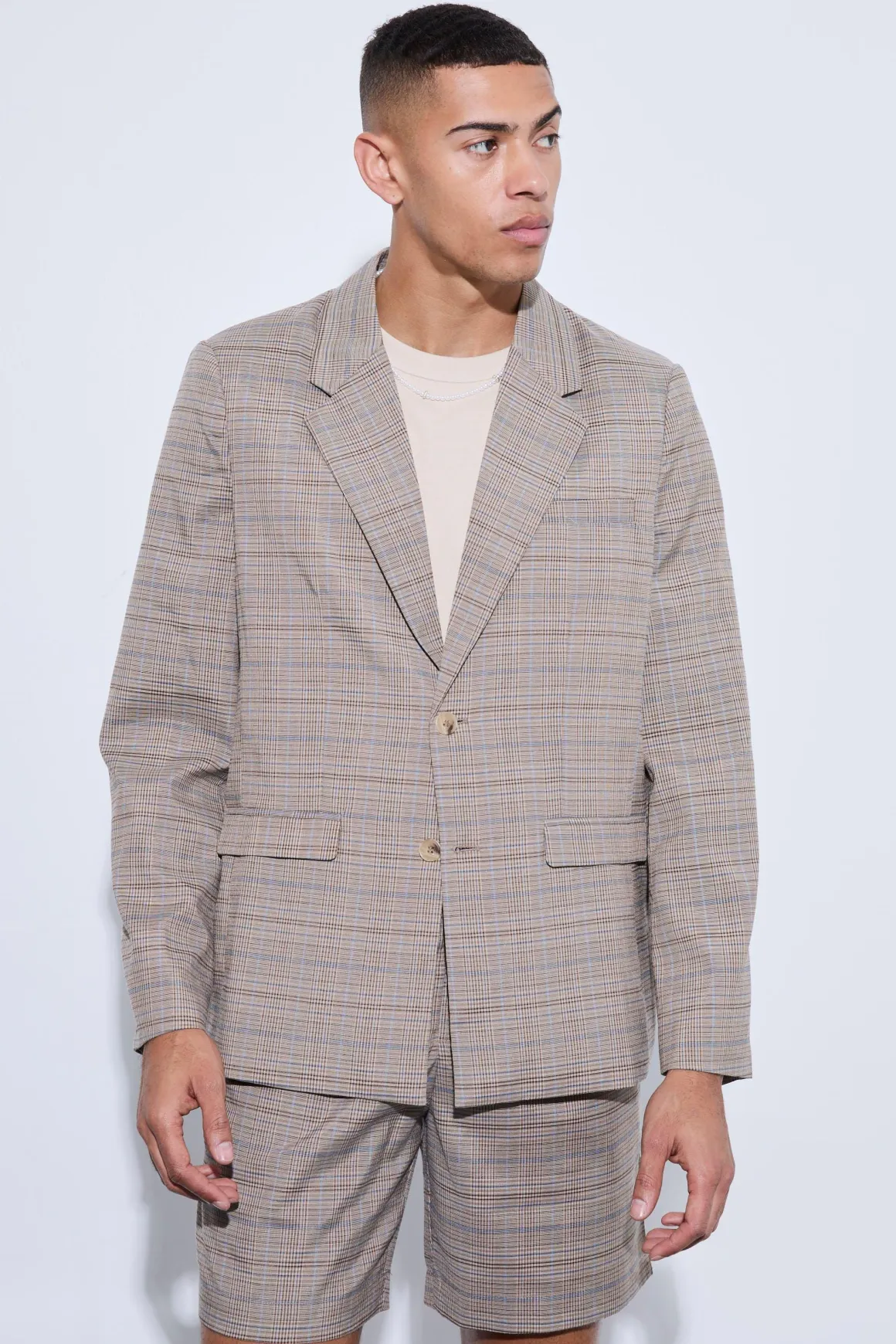 Blazer boxy à carreaux surdimensionné