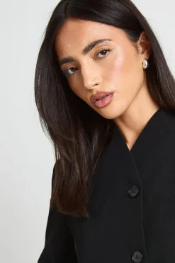 boohoo Blazer Boxy Col Montant À Ourlet Courbe<Femme Tailleurs|Blazers