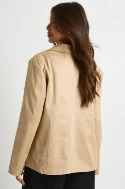 Blazer boxy oversize en suédé synthétique