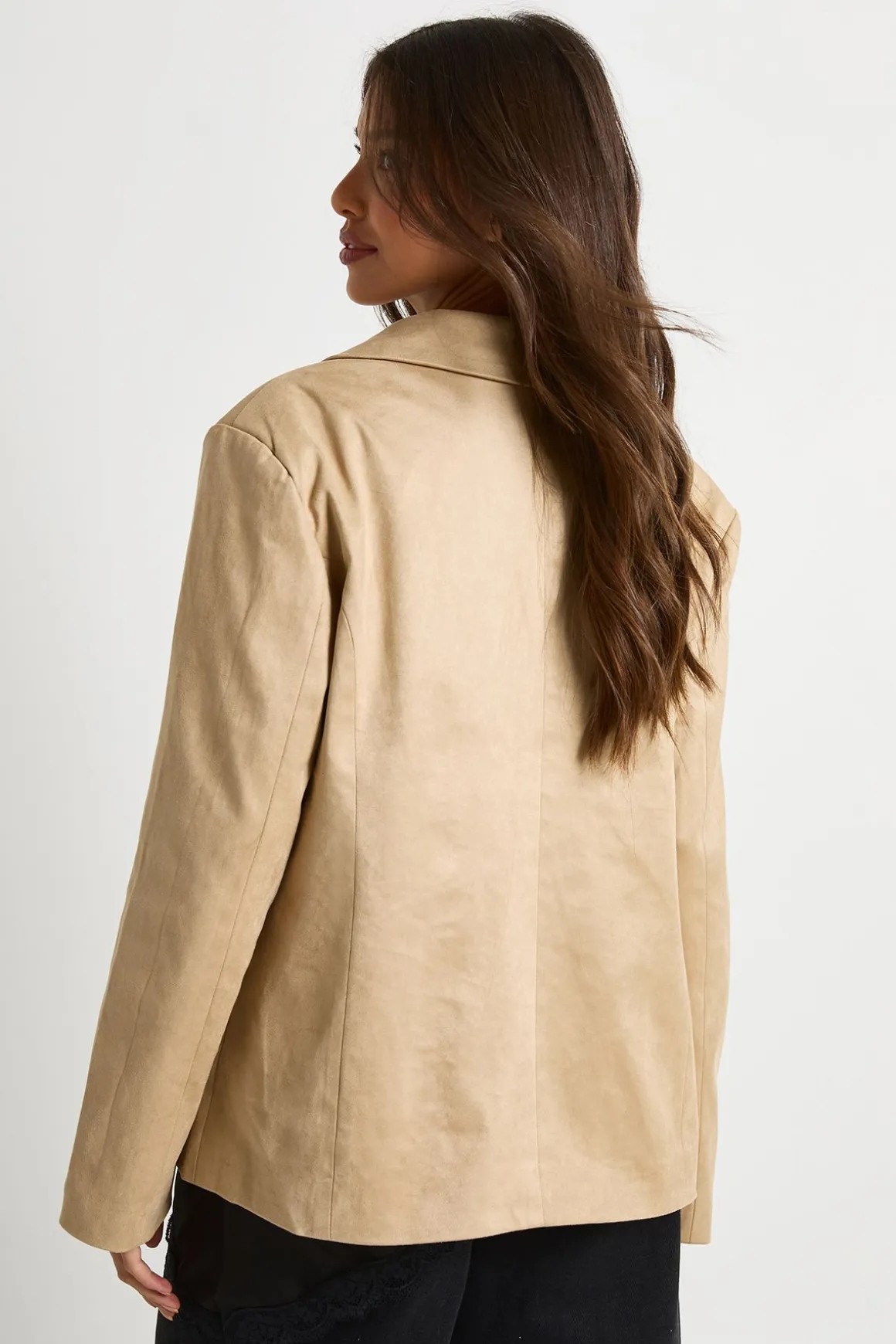 Blazer boxy oversize en suédé synthétique