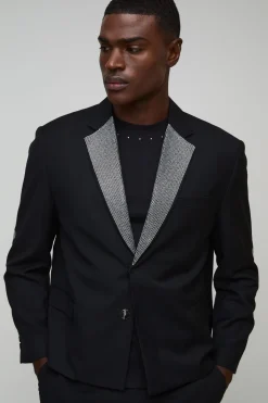 Blazer boxy surdimensionné orné de strass