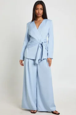 Blazer Cache-cœur Drapé À Nouer À La Taille