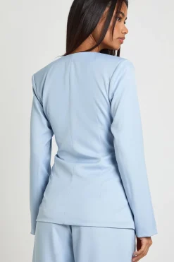 Blazer Cache-cœur Drapé À Nouer À La Taille