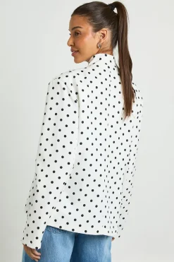boohoo Blazer Cache-cœur À Pois Avec Fermeture Haute<Femme Tailleurs|Pois