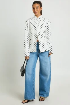 boohoo Blazer Cache-cœur À Pois Avec Fermeture Haute<Femme Tailleurs|Pois