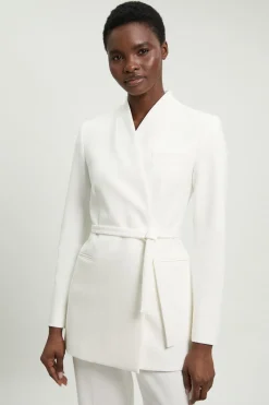 KarenMillen Blazer Ceinturé Sans Col Ajusté<Femme Tailleurs|Blazers
