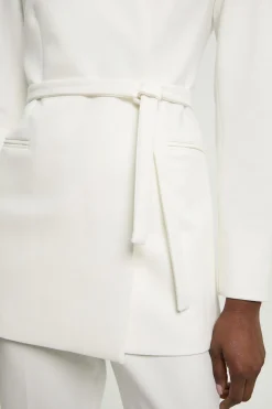 KarenMillen Blazer Ceinturé Sans Col Ajusté<Femme Tailleurs|Blazers