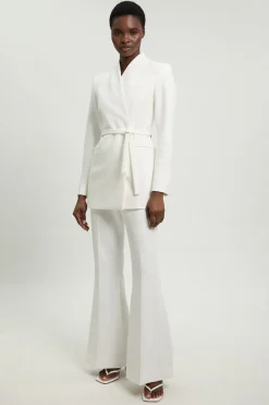 KarenMillen Blazer Ceinturé Sans Col Ajusté<Femme Tailleurs|Blazers