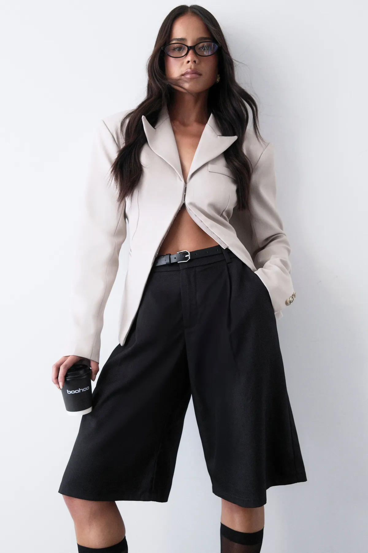 boohoo Blazer Cintré Avec Agrafes Ajustables Au Dos<Femme Tailleurs|Blazers