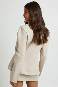 Blazer Cintré À Col Montant