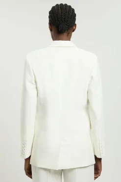 Blazer Cintré À Double Boutonnage Avec Manches Froncées Petite