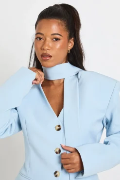 boohoo Blazer Cintré À Détail Foulard<Femme Tailleurs|Blazers