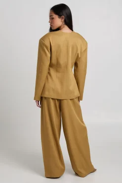 boohoo Blazer Cintrée à Col Montant sans Revers<Femme Tailleurs|Blazers