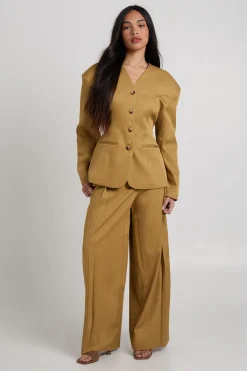 boohoo Blazer Cintrée à Col Montant sans Revers<Femme Tailleurs|Blazers