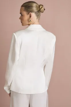 boohoo Blazer Cintré en Satin<Femme Satin Et Dentelle|Blazers