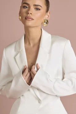boohoo Blazer Cintré en Satin<Femme Satin Et Dentelle|Blazers