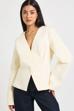 boohoo Blazer Cintré En Sergé À Manches Bouffantes<Femme Tailleurs|Blazers