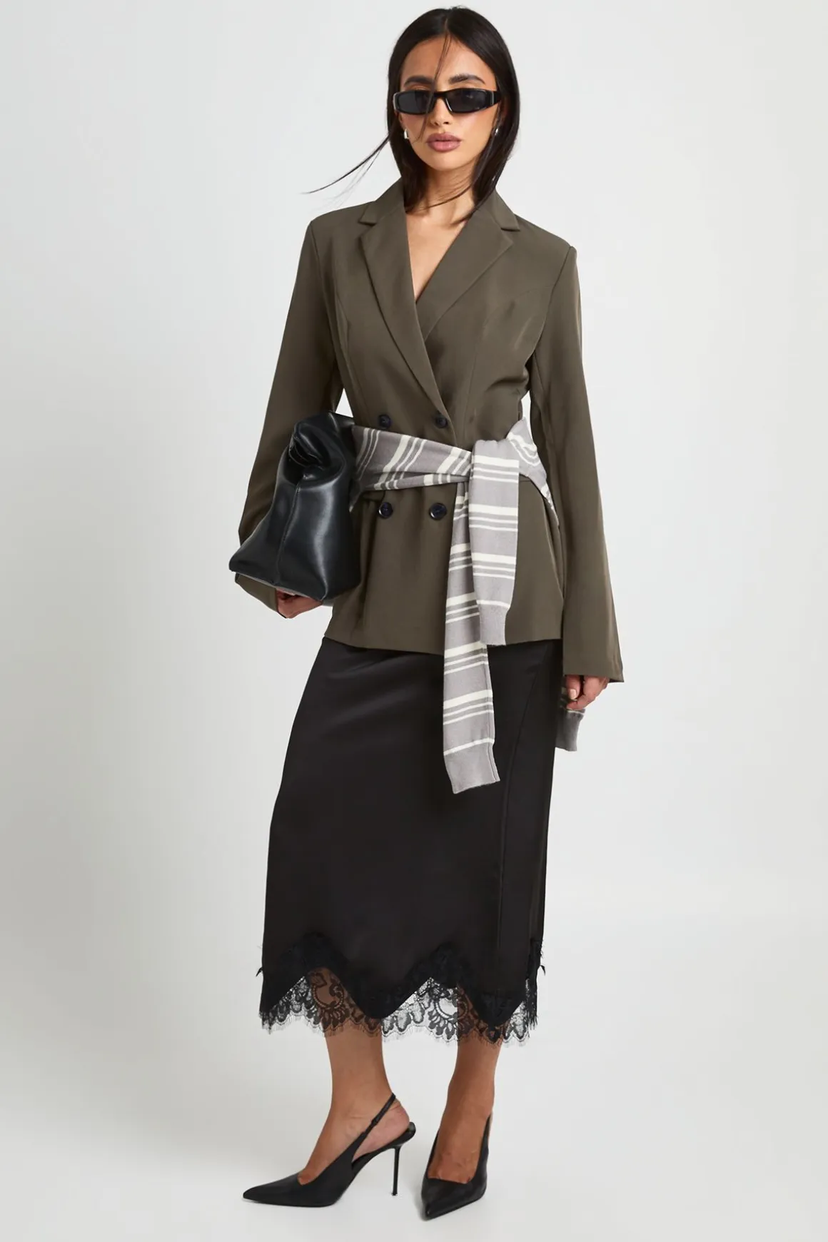 Blazer cintré en tissu tissé