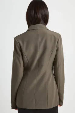 Blazer cintré en tissu tissé