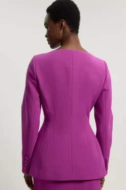Blazer Cintré Extensible À Simple Boutonnage