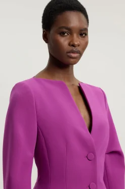 Blazer Cintré Extensible À Simple Boutonnage