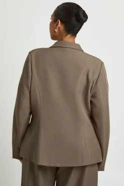 boohoo Blazer Cintré Grande Taille À Double Boutonnage<Femme Tailleurs|Blazers