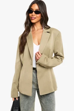 boohoo Blazer cintré à la taille sur mesure<Femme Blazers|Vestes & Manteaux