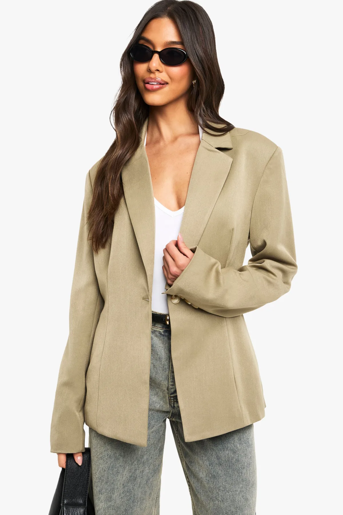 boohoo Blazer cintré à la taille sur mesure<Femme Blazers|Vestes & Manteaux
